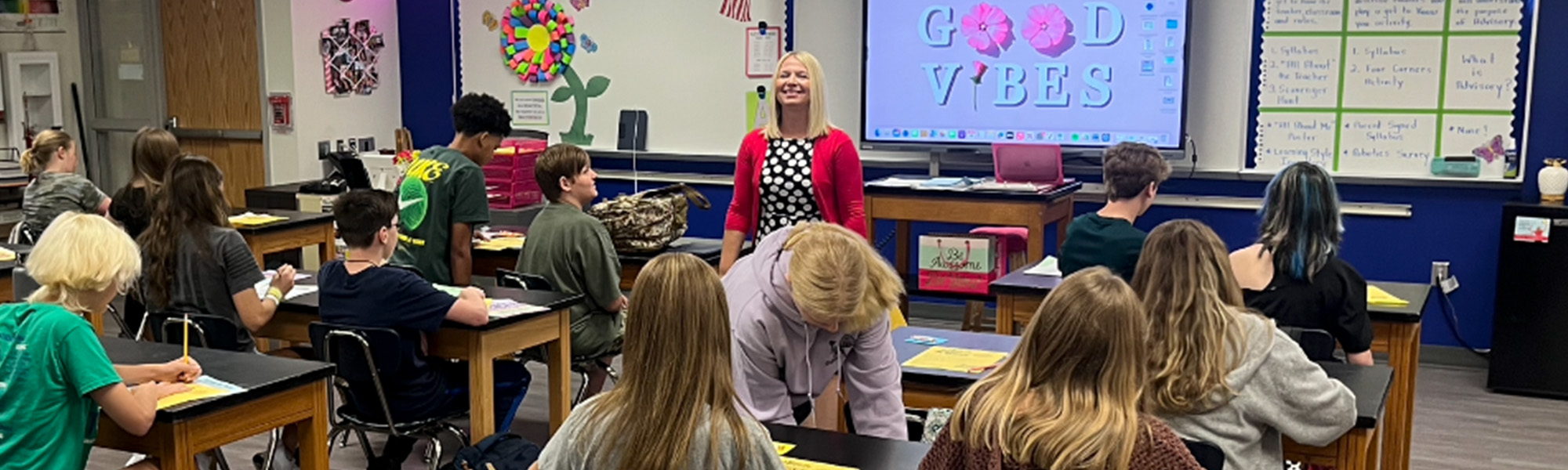 Teacher in front of a class